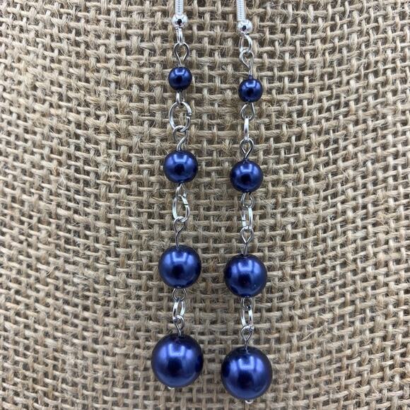 Faux pearl drop earrings silver hypoallergenic - Picture 4 of 6